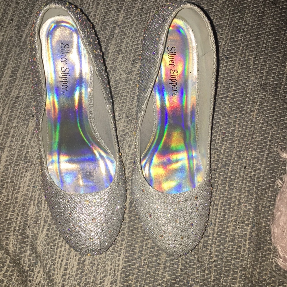 Sparkly Silver Heels